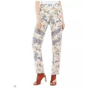 BCBG MAXAZRIA RYEN Medium M Cream Yellow Peach Floral Spring Pants POSH58